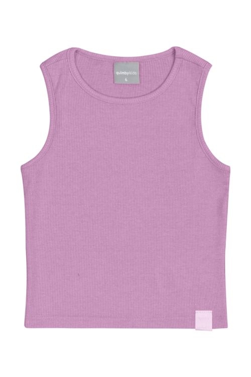 Cropped Básico Infantil em Ribana para Menina (Roxo) Quimby