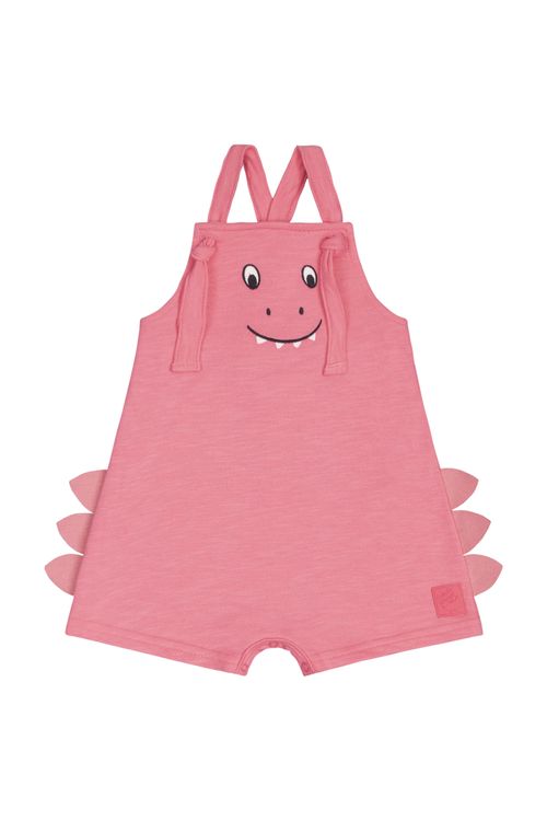 Jardineira Unissex em Moletinho para Bebê (Rosa) Quimby