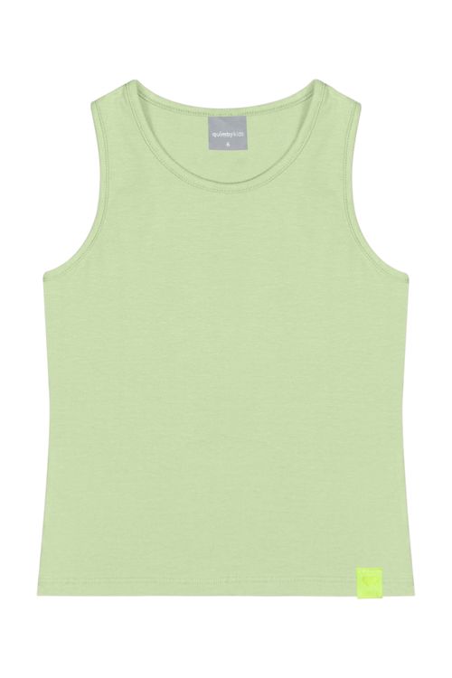 Regata Básica Infantil em Cotton para Menina (Verde) Quimby