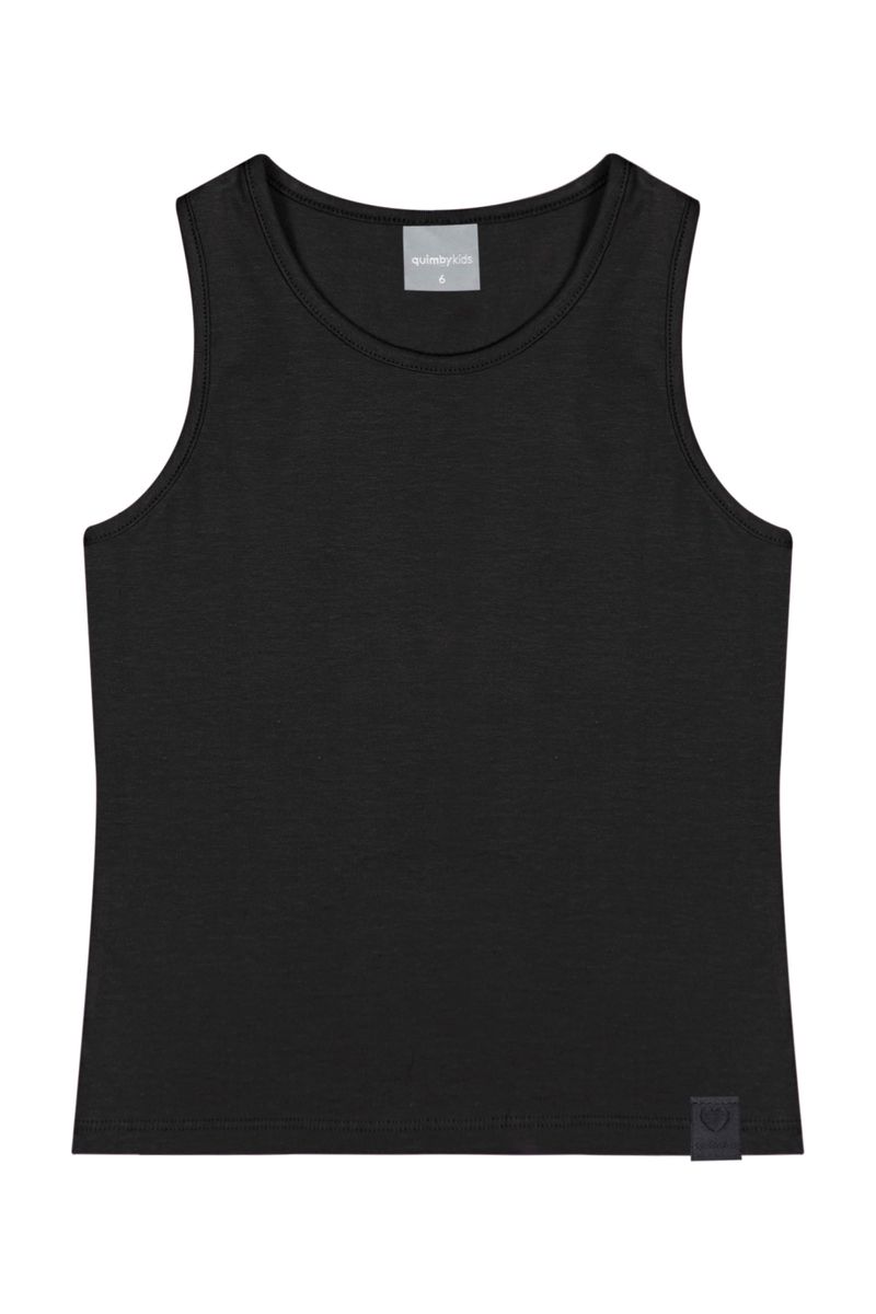 Regata-Basica-Infantil-em-Cotton-para-Menina--Preto--Quimby