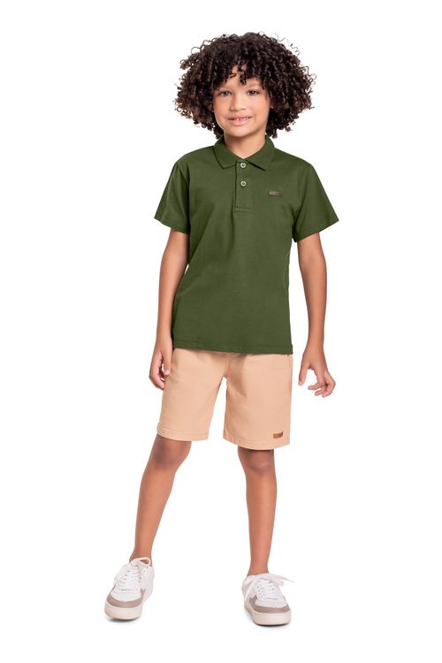 Camisa Polo Infantil em Meia Malha para Menino (Verde) Quimby