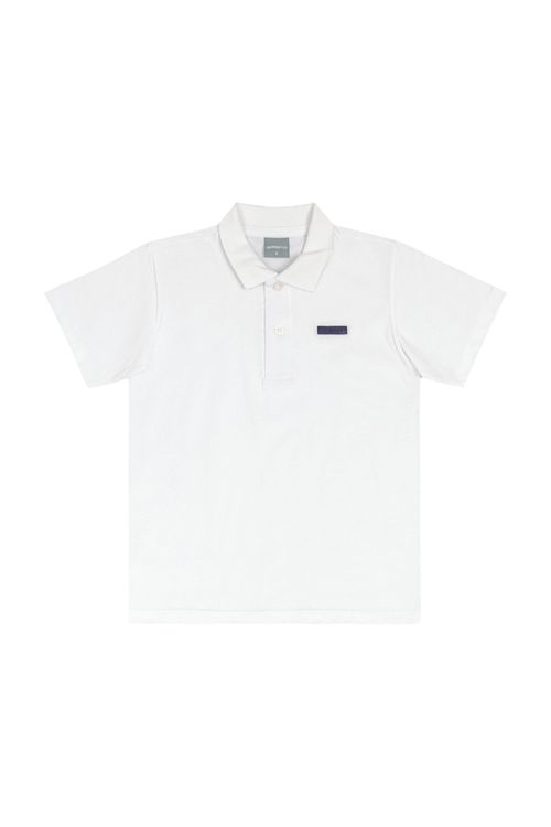 Camisa Polo Infantil em Meia Malha para Menino (Branco) Quimby