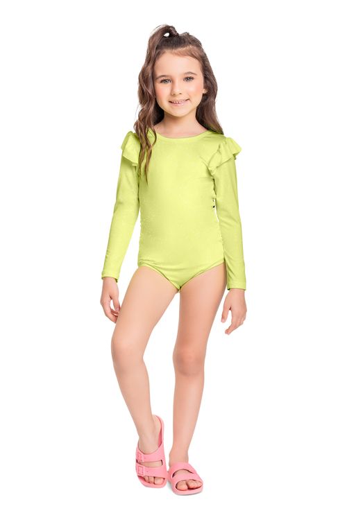Maiô Infantil Manga Longa FPS +50 (Amarelo) Quimby
