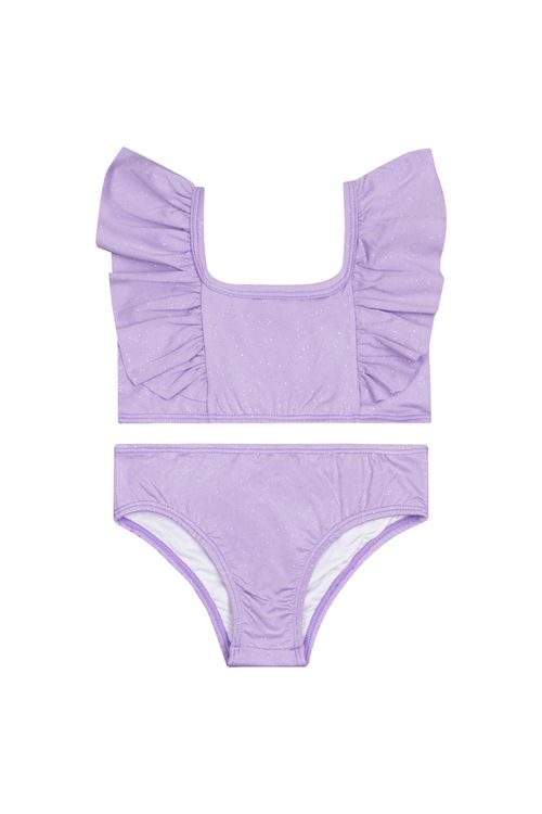 Biquíni Infantil FPS +50 com Glitter e Forro (Roxo) Quimby