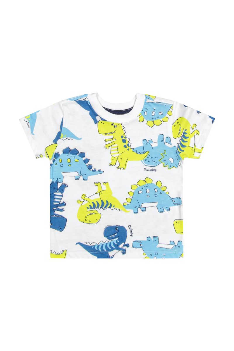 Camiseta-em-Meia-Malha-para-Bebe-Menino--Branco--Quimby
