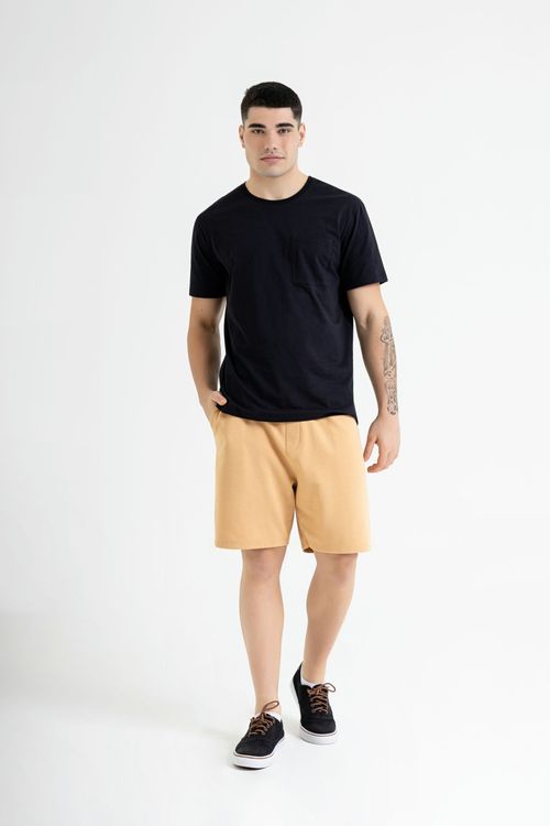 Camiseta Masculina em Meia Malha (Preto) Just Basic