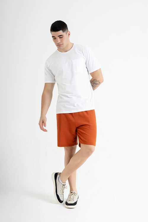 Camiseta Masculina em Meia Malha (Branco) Just Basic