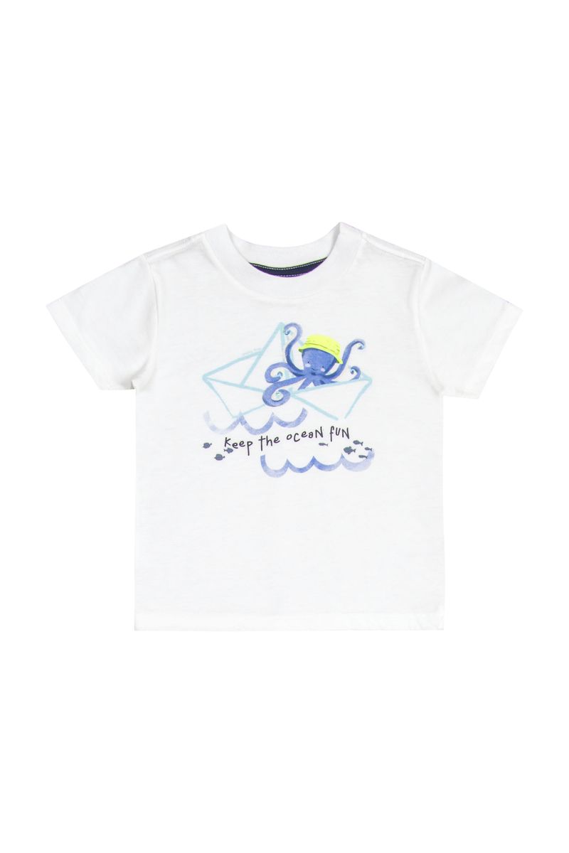 Conjunto-com-Camiseta-e-Bermuda-para-Bebe-Menino--Branco--Quimby
