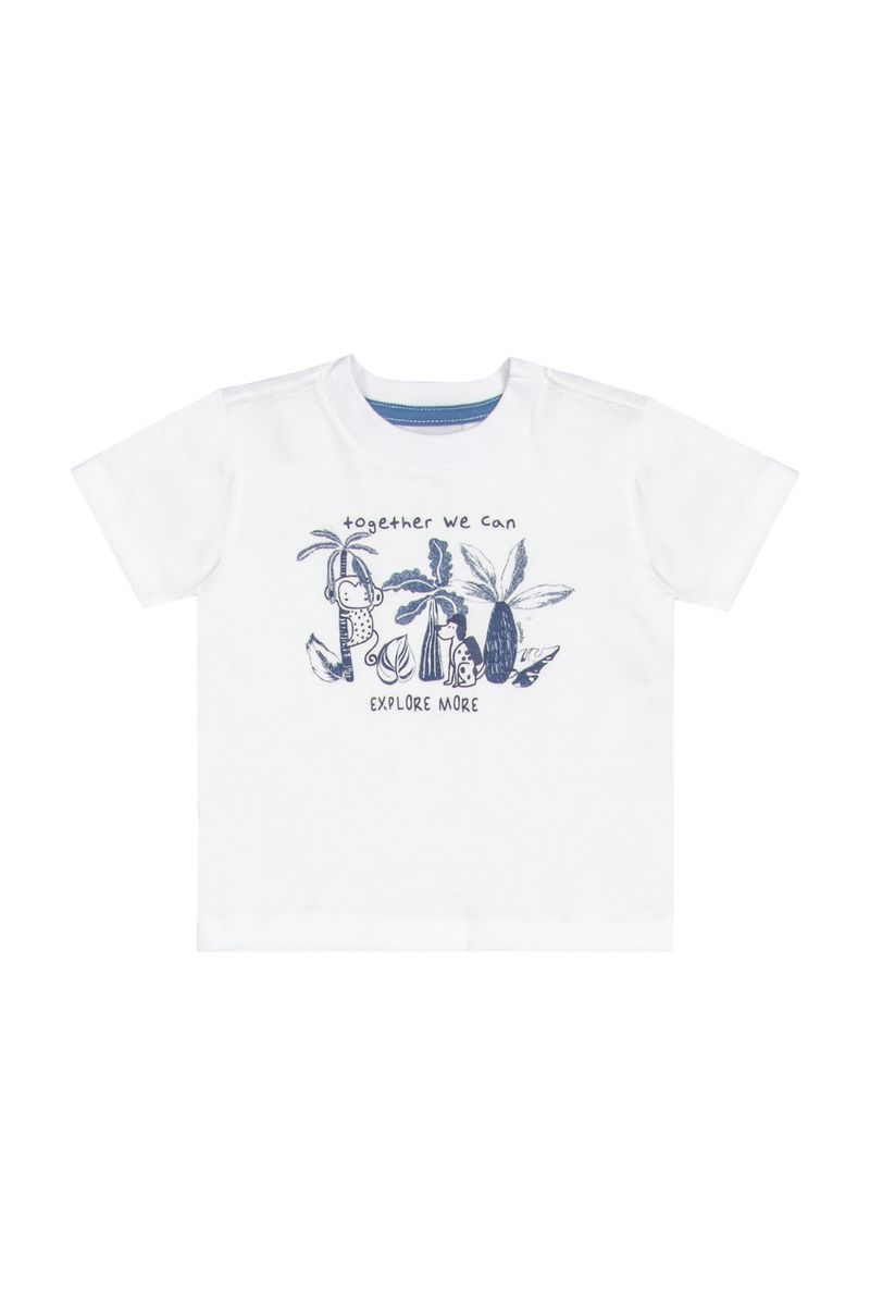 Conjunto-com-Camiseta-e-Bermuda-para-Bebe-Menino--Branco--Quimby-