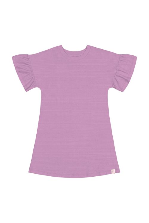 Vestido Infantil em Meia Malha Flamê para Menina (Roxo) Quimby