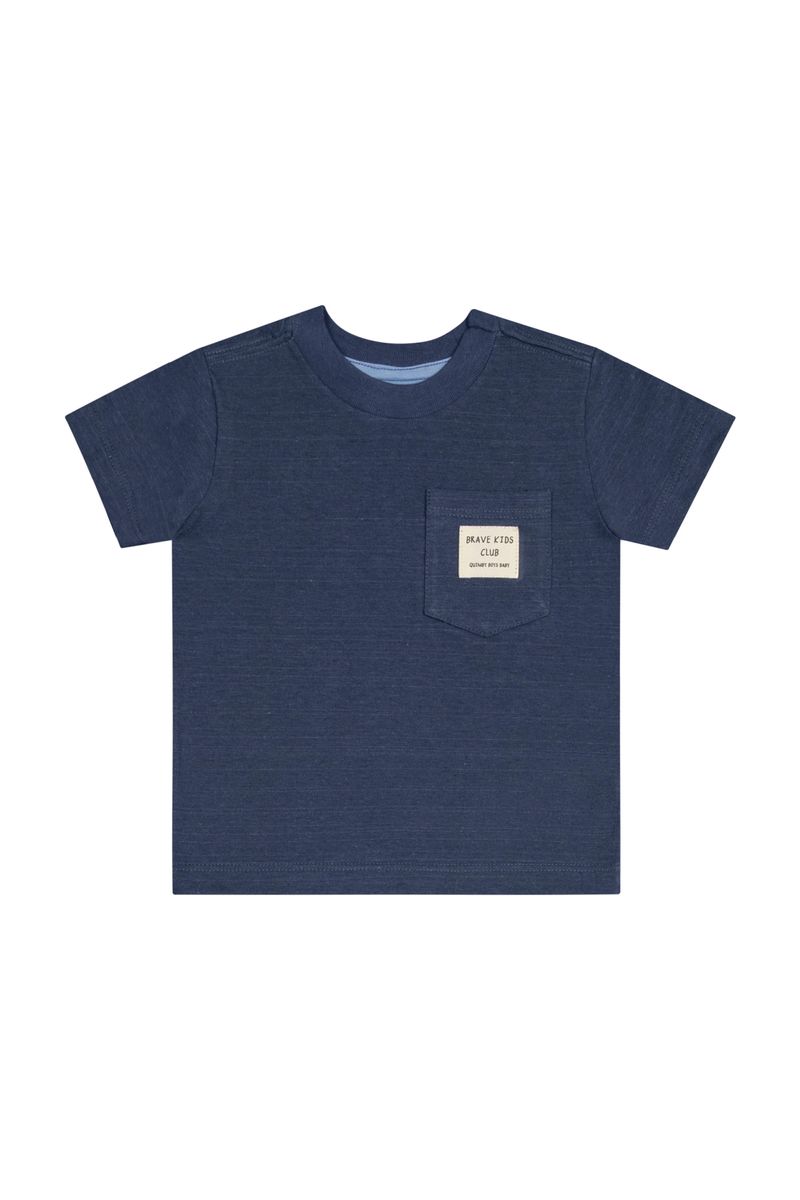 Conjunto-com-Camiseta-e-Bermuda-Xadrez-para-Bebe-Menino--Azul-Marinho--Quimby