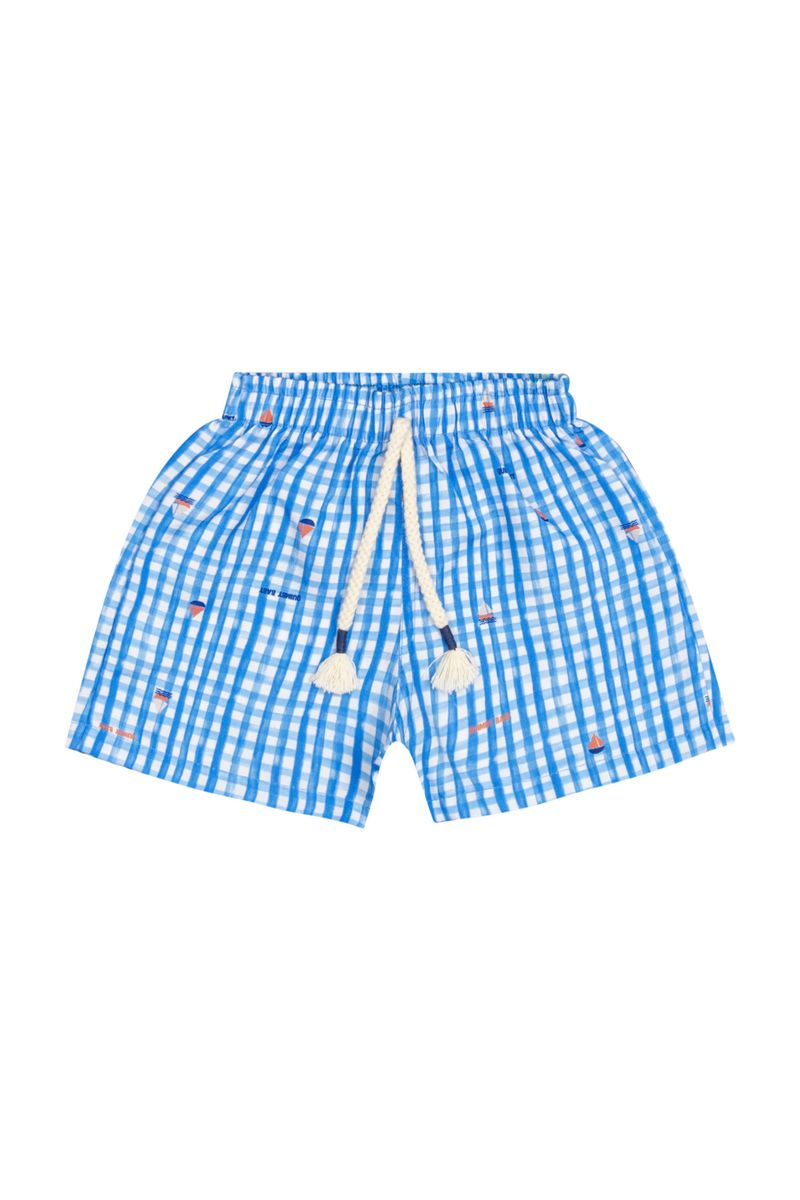 Conjunto-com-Camiseta-e-Bermuda-Xadrez-para-Bebe-Menino--Azul-Marinho--Quimby