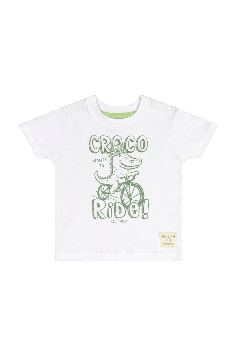 Conjunto-com-Camiseta-e-Bermuda-para-Bebe-Menino--Branco--Quimby