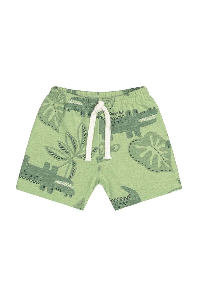 Conjunto-com-Camiseta-e-Bermuda-para-Bebe-Menino--Branco--Quimby