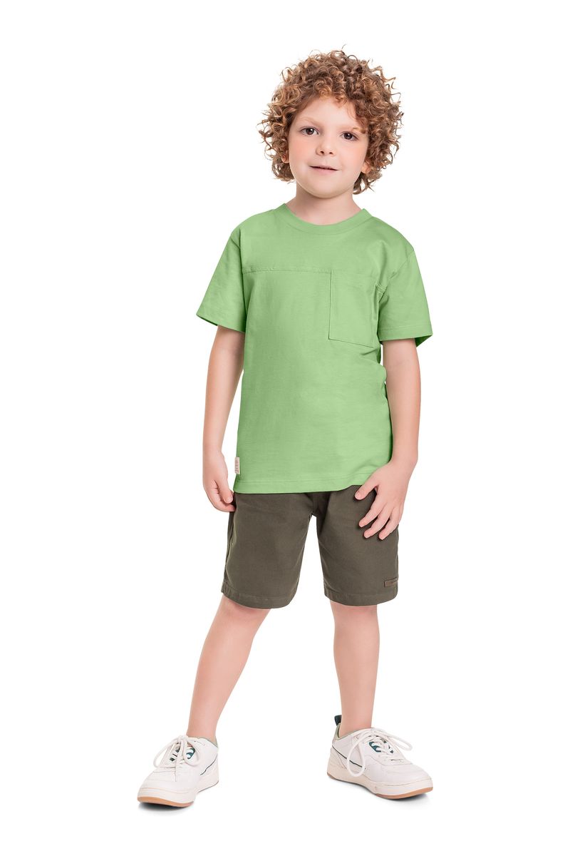 Camiseta-Infantil-em-Meia-Malha-para-Menino--Verde--Quimby