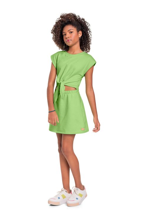 Vestido em Moletom Juvenil (Verde) Gloss