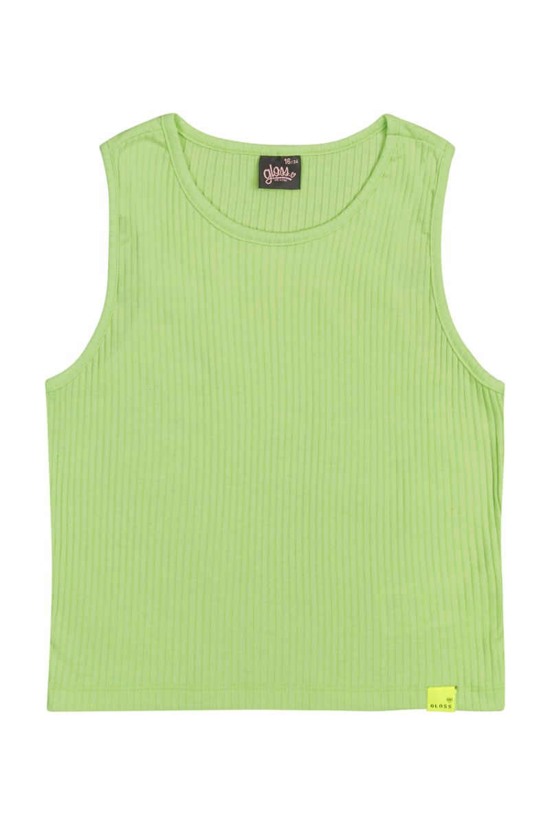 Regata-Basica-em-Ribana-Canelada-Juvenil--Verde--Gloss