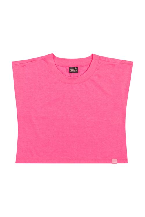 Blusa Box Básica em Meia Malha Juvenil (Rosa) Gloss