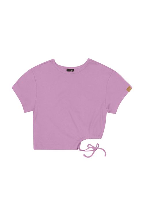 Blusa Cropped Básica em Ribaninha Juvenil (Roxo) Gloss