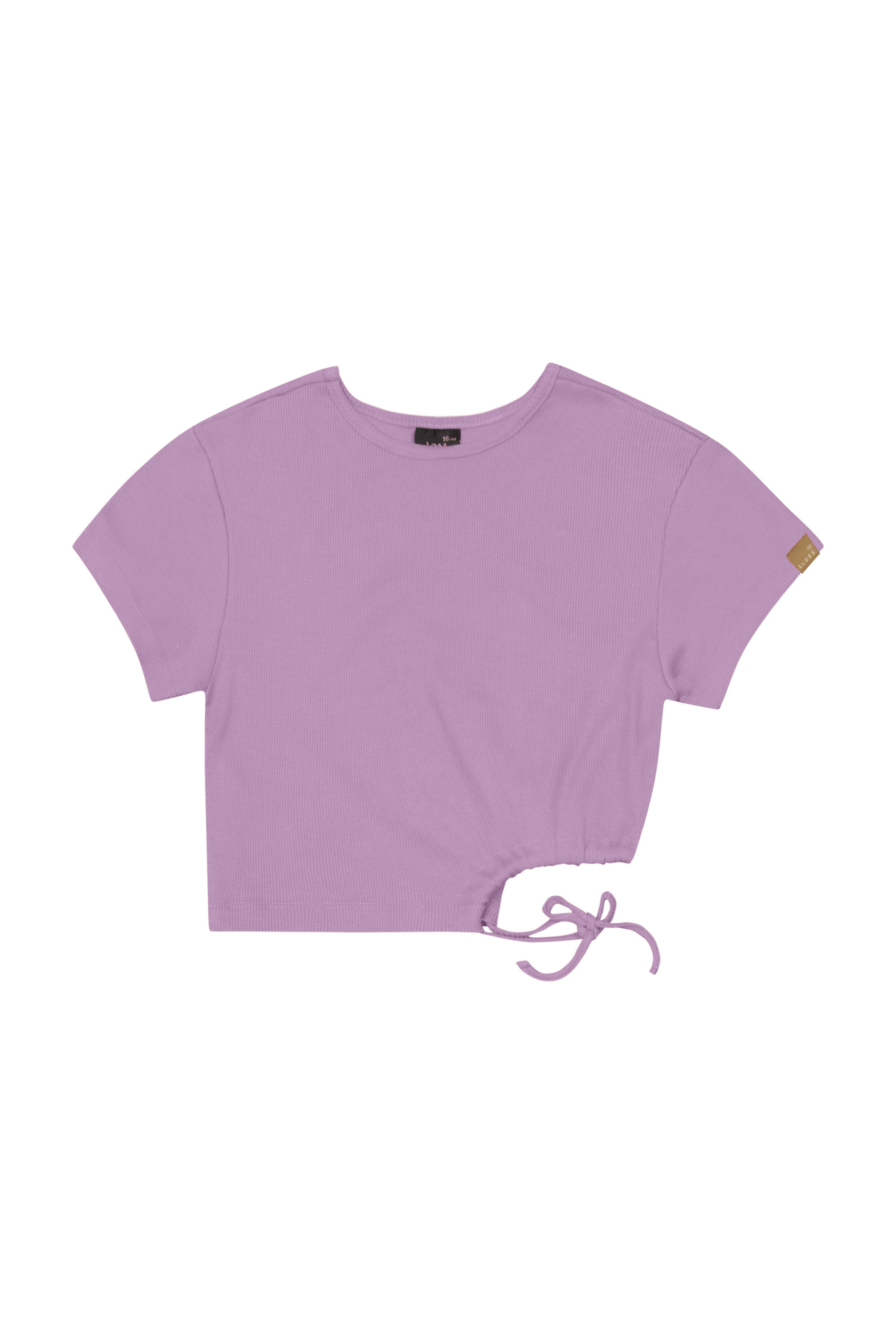Blusa Cropped Básica em Ribaninha Juvenil (Roxo) Gloss