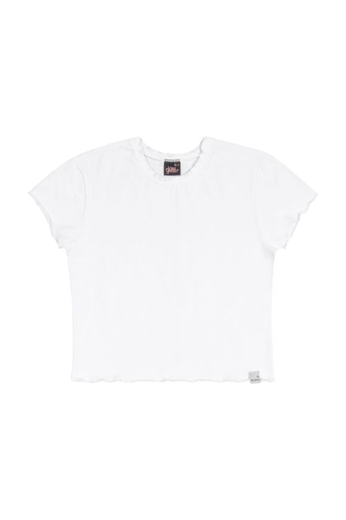 Blusa Baby Look Básica em Cotton Juvenil (Branco) Gloss