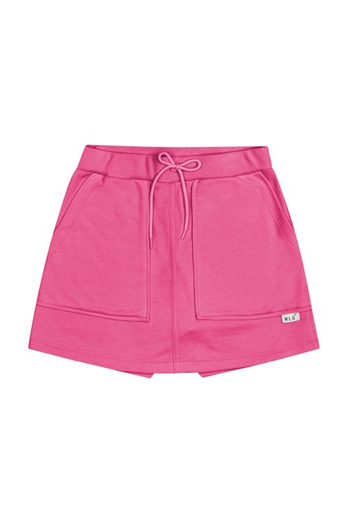 Short-Saia Básico em Moletom Juvenil (Rosa) Gloss