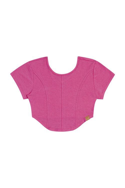 Blusa Corset Básica em Molecotton Juvenil (Rosa) Gloss