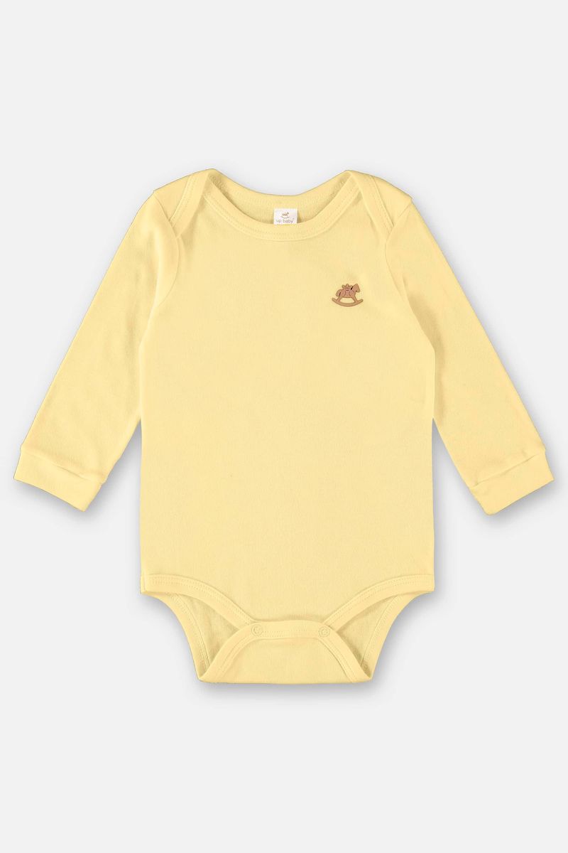 Body-Manga-Longa-em-Suedine-Unissex-para-Bebe--Amarelo--Up-Baby