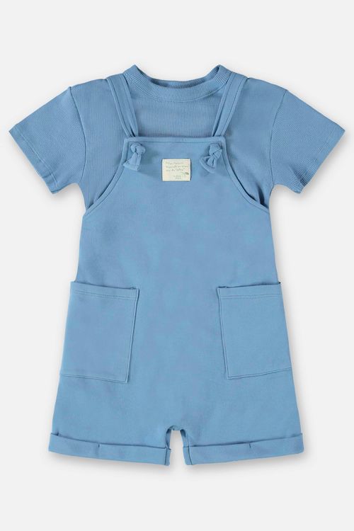 Conjunto Blusa e Jardineira Infantil Unissex Nature (Azul) Up Baby