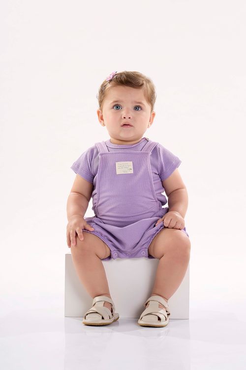 Conjunto Blusa e Jardineira Infantil Unissex Nature (Roxo) Up Baby