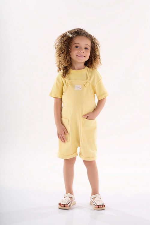 Conjunto Blusa e Jardineira Infantil Unissex Nature (Amarelo) Up Baby