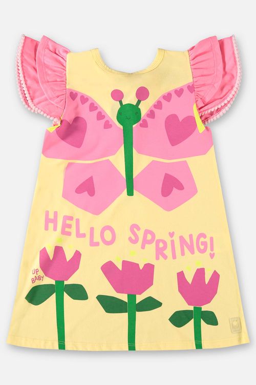 Saída de Praia Infantil em Meia Malha (Amarelo) Up Baby