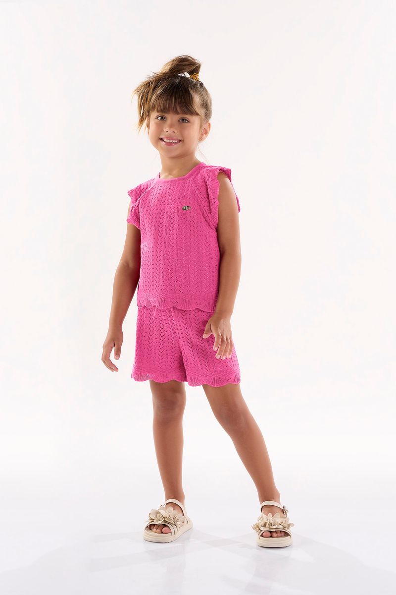 Conjunto-Infantil-para-Meninas-em-Trico-com-Blusa-e-Shorts--Vermelho--Up-Baby