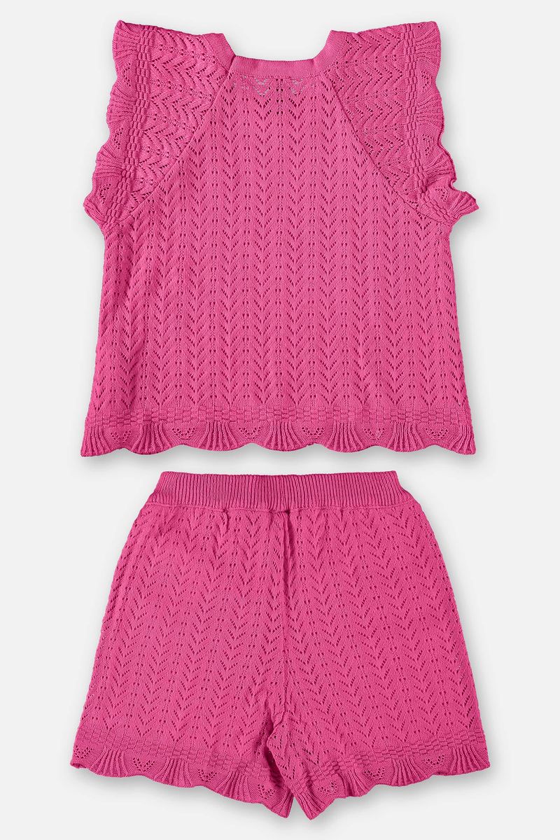 Conjunto-Infantil-para-Meninas-em-Trico-com-Blusa-e-Shorts--Vermelho--Up-Baby