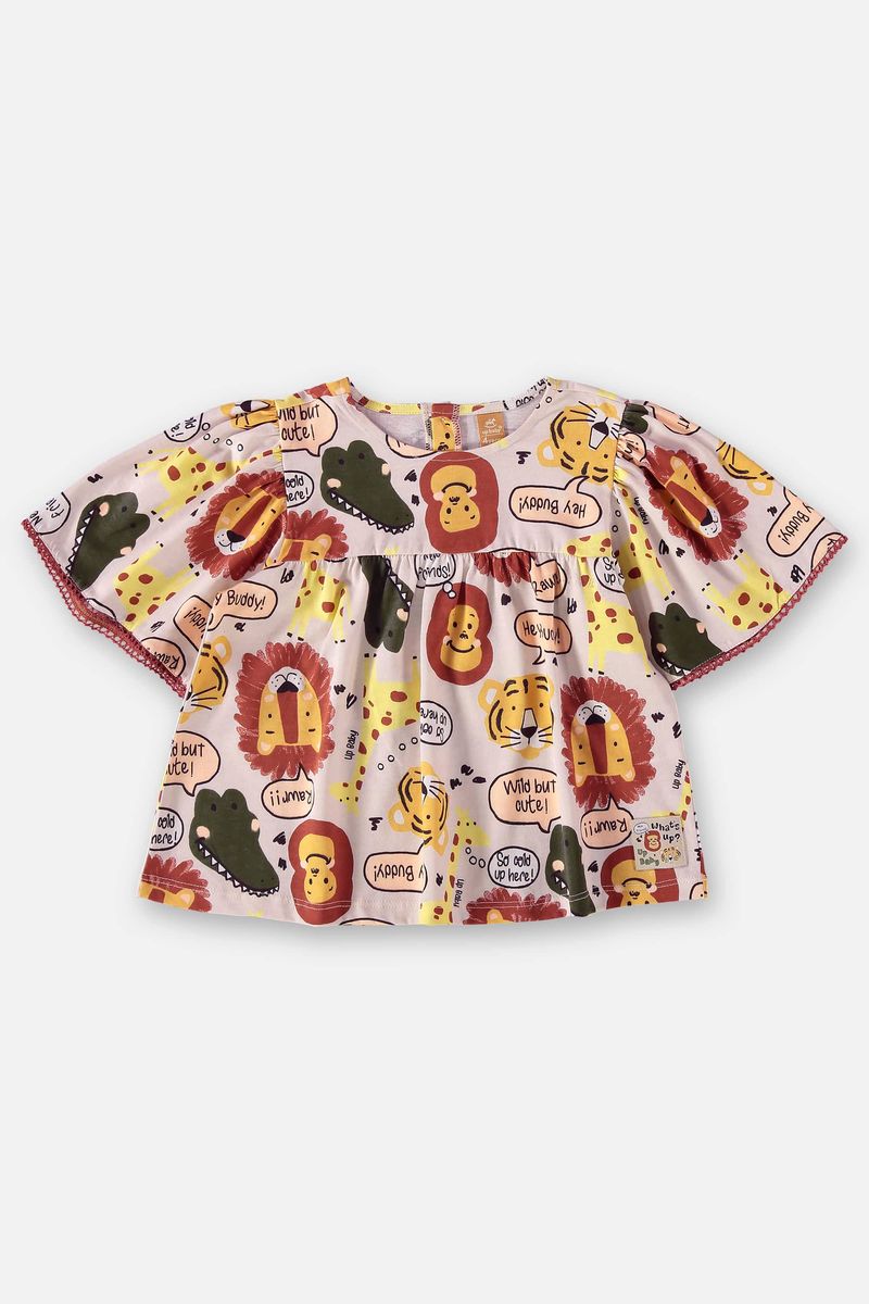 Conjunto-Infantil-para-Meninas-com-Bata-e-Shorts--Bege--Up-Baby