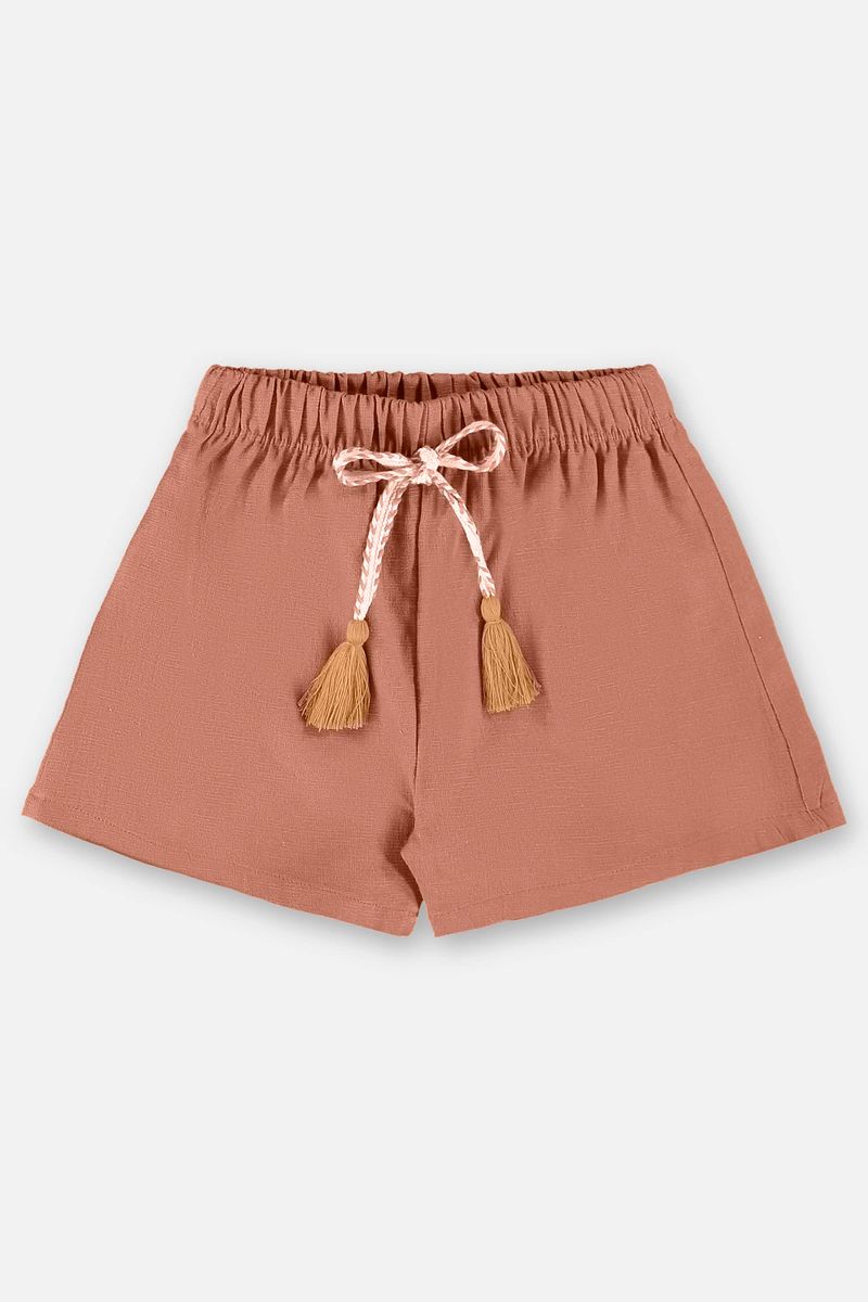 Conjunto-Infantil-para-Meninas-com-Bata-e-Shorts--Bege--Up-Baby