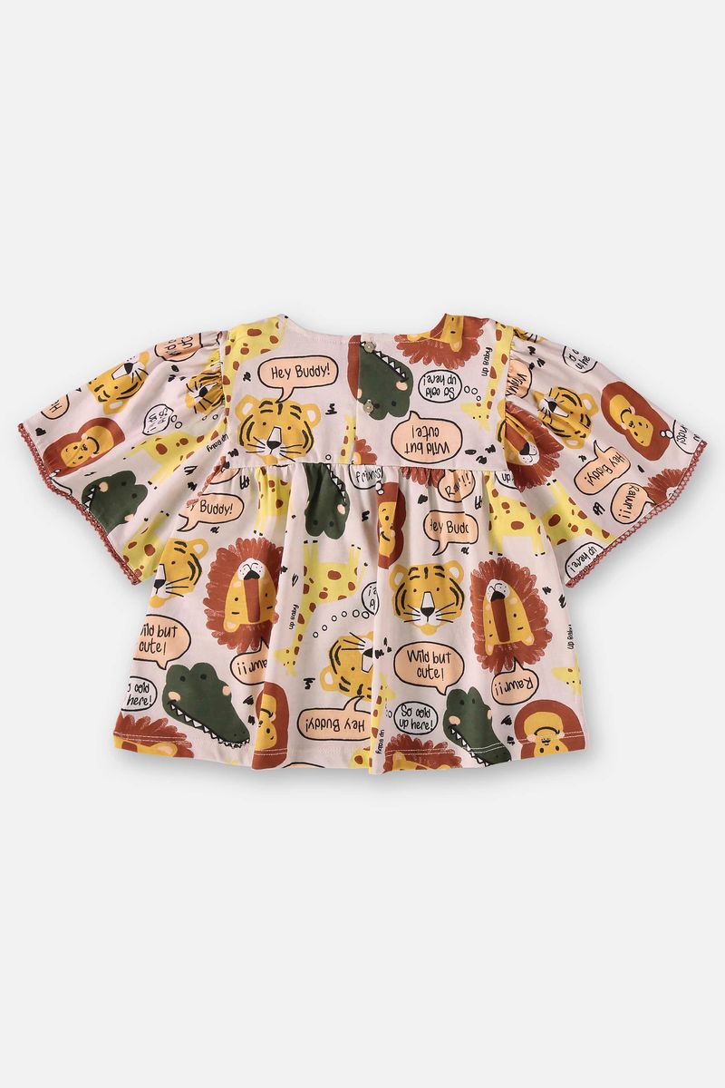 Conjunto-Infantil-para-Meninas-com-Bata-e-Shorts--Bege--Up-Baby