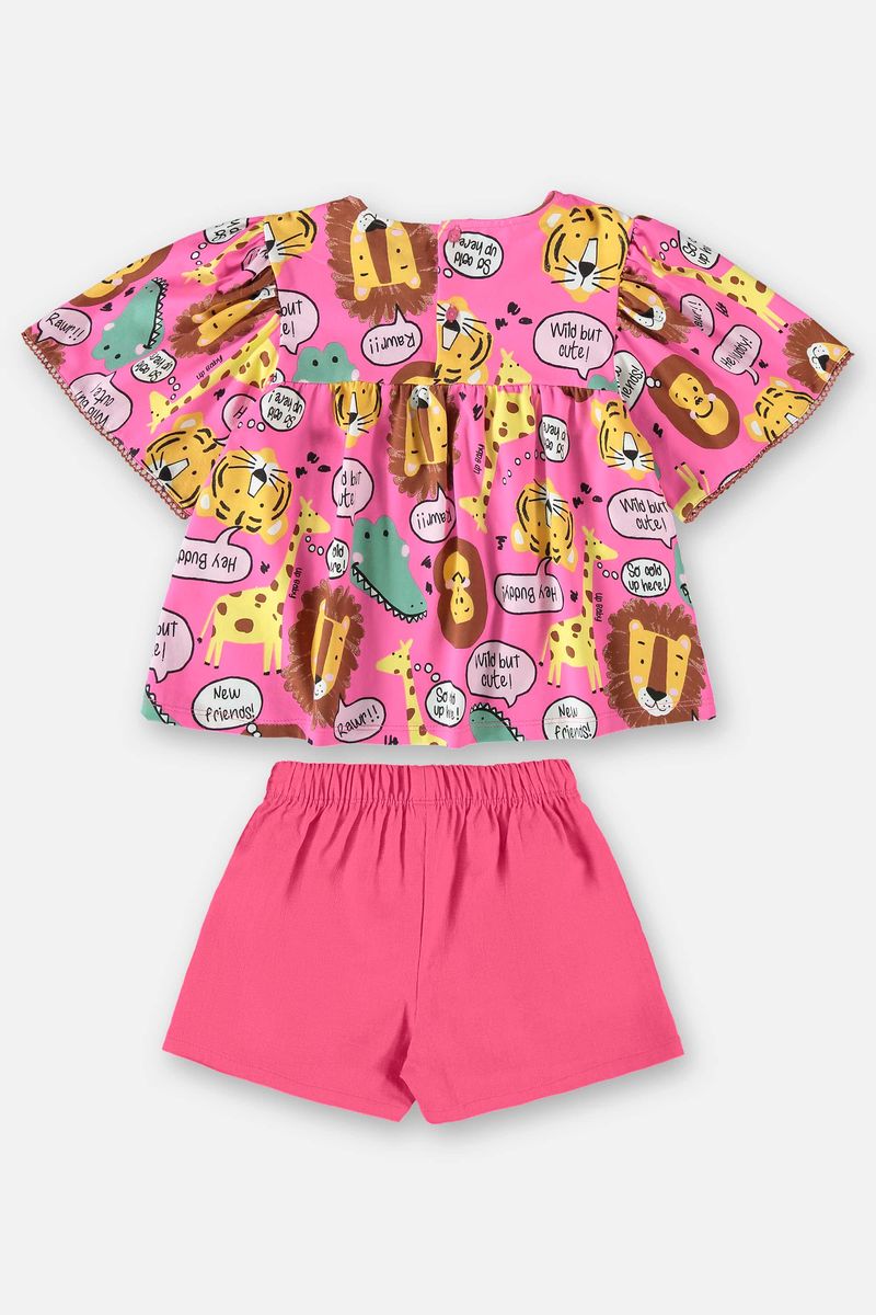 Conjunto-Infantil-para-Meninas-com-Bata-e-Shorts--Rosa--Up-Baby