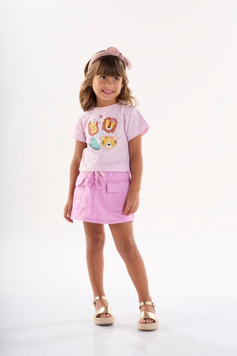Conjunto-Infantil-para-Menina-com-Blusa-e-Shorts-Saia