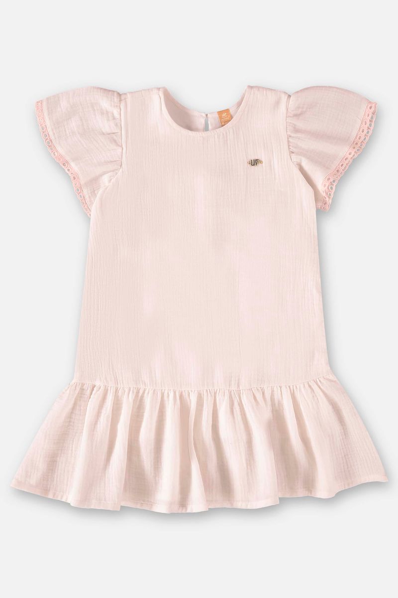 Vestido-Infantil-de-Manga-Curta-em-Laise--Rosa--Up-Baby