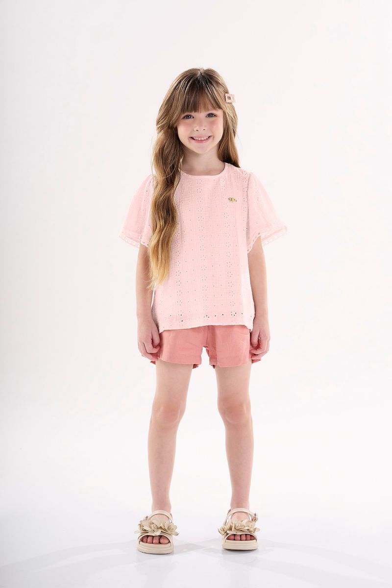 Conjunto-Infantil-para-Menina-com-Bata-e-Shorts--Rosa--Up-Baby