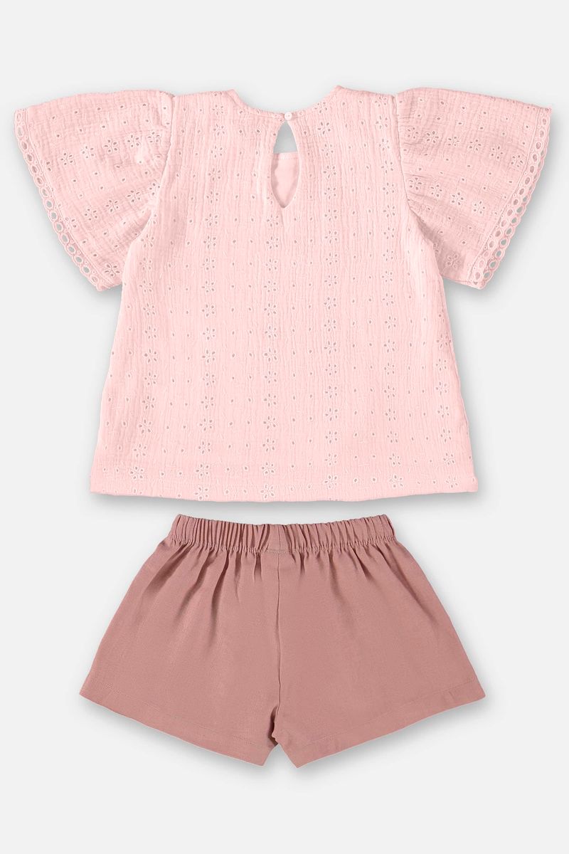 Conjunto-Infantil-para-Menina-com-Bata-e-Shorts--Rosa--Up-Baby