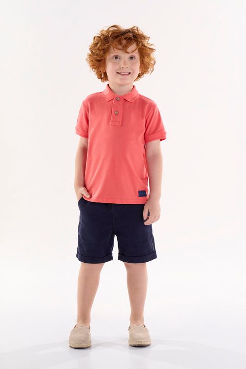 Conjunto Infantil para Menino com Polo e Bermuda (Vermelho) Up Baby