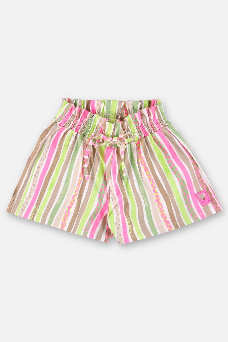 Conjunto-Infantil-para-Meninas-com-Blusa-e-Shorts--Bege--Up-Baby