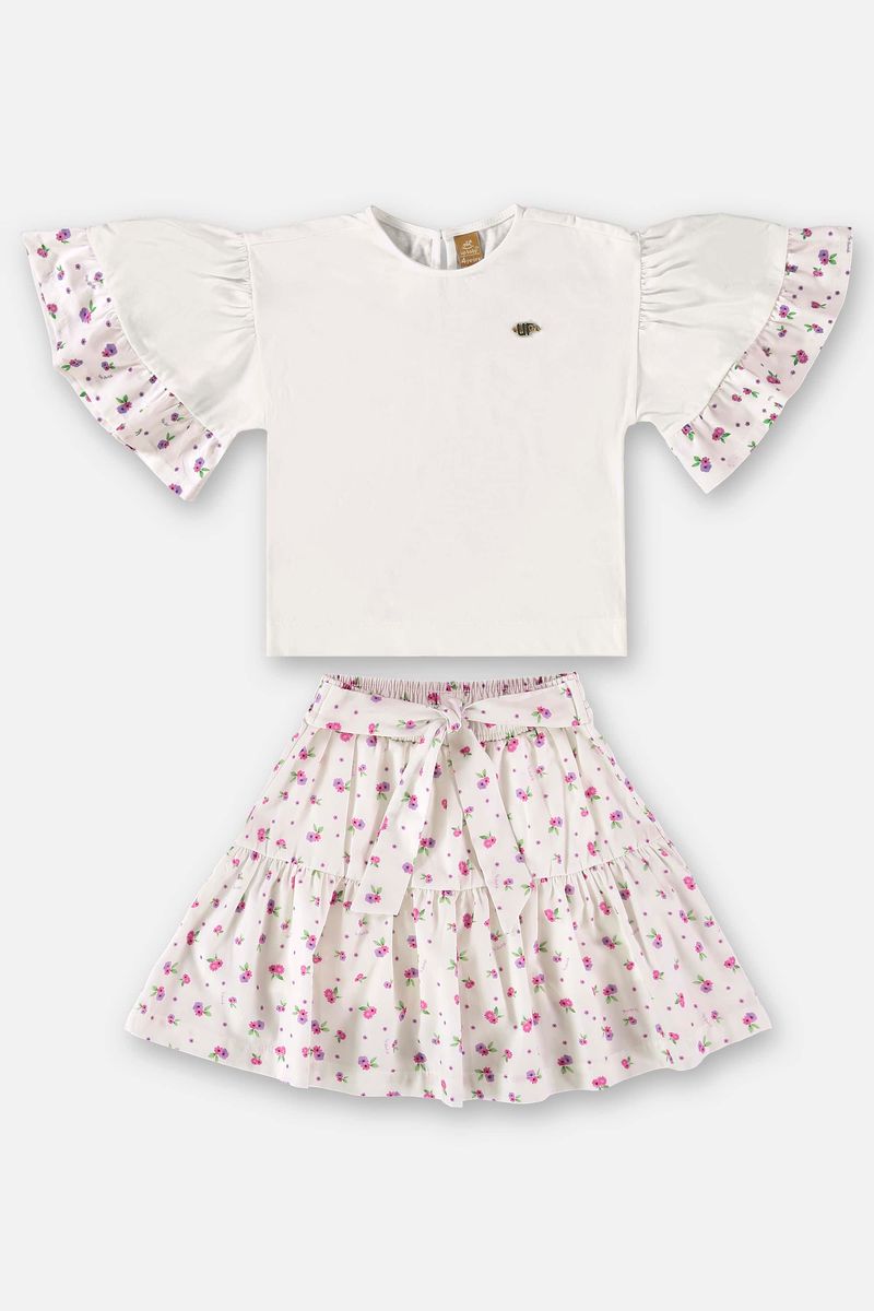 Conjunto-Infantil-para-Menina-com-Bata-e-Saia--Off-White--Up-Baby