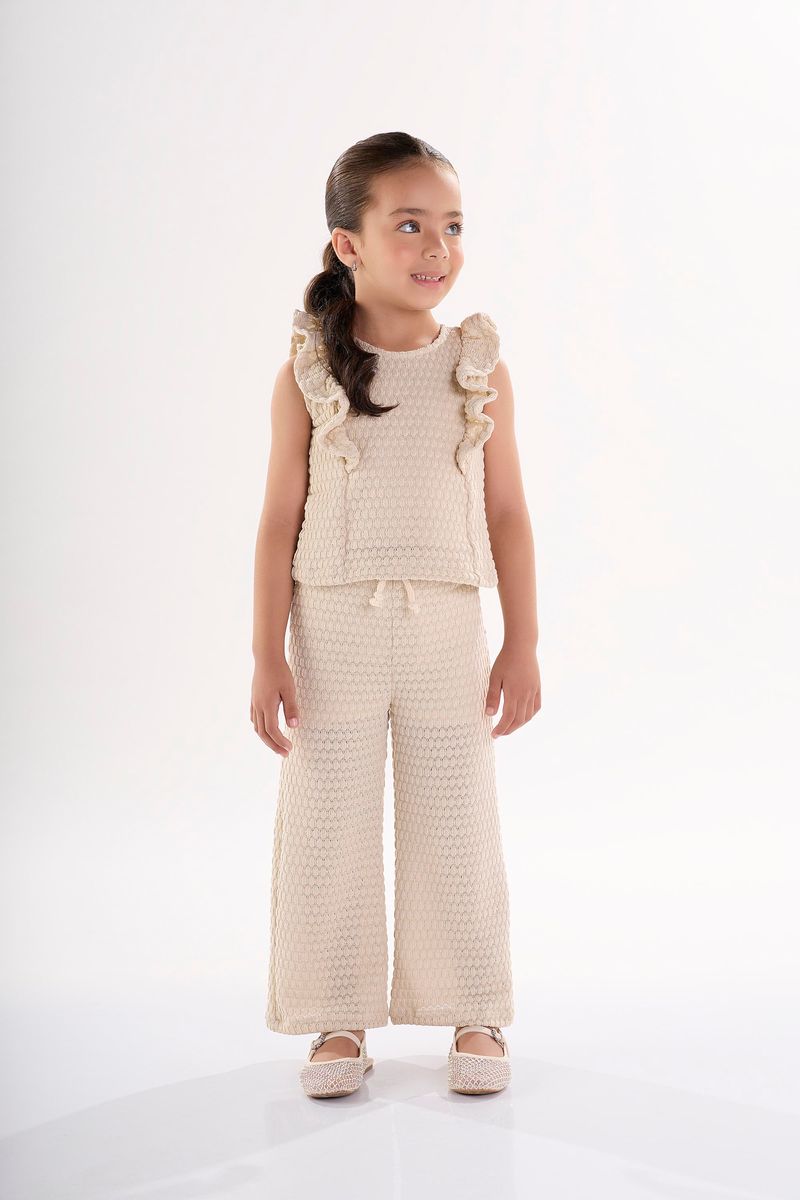 Conjunto-Infantil-para-Menina-com-Blusa-e-Calca--Bege--Up-Baby