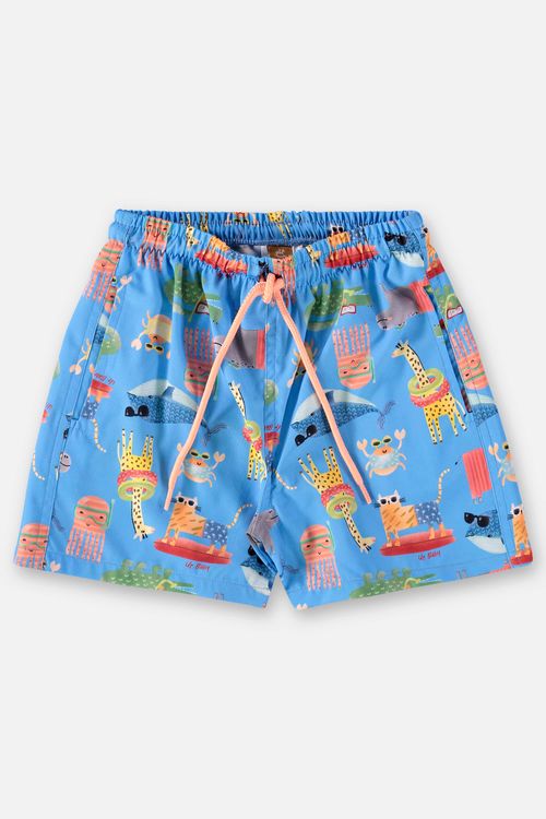 Short Infantil para Menino em Microfibra (Azul Claro) Up Baby