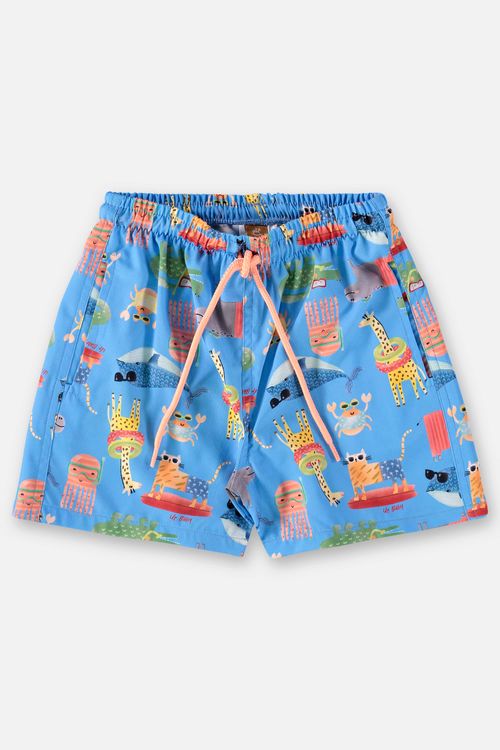 Short Infantil para Menino em Microfibra (Azul Claro) Up Baby