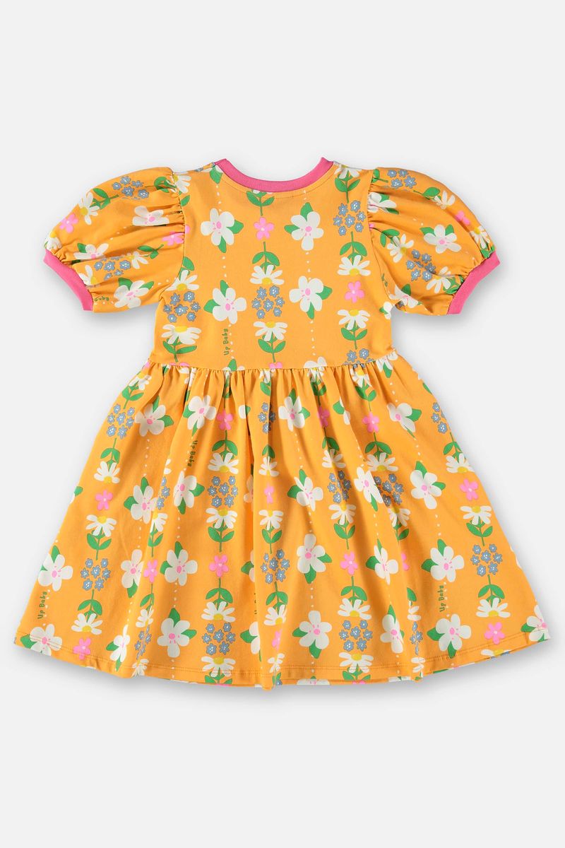 Vestido-Infantil-Manga-Curta-em-Cotton--Laranja--Up-Baby