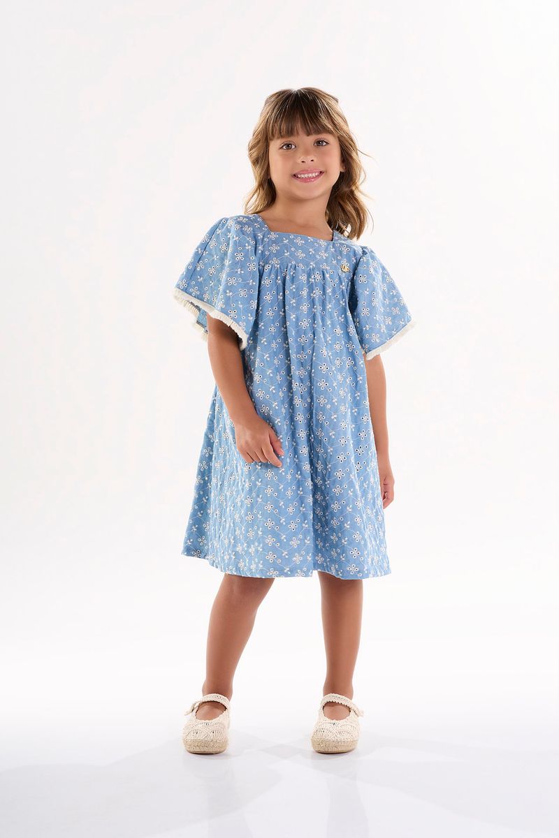 Vestido-Infantil-em-Laise-Forrado--Azul--Up-Baby